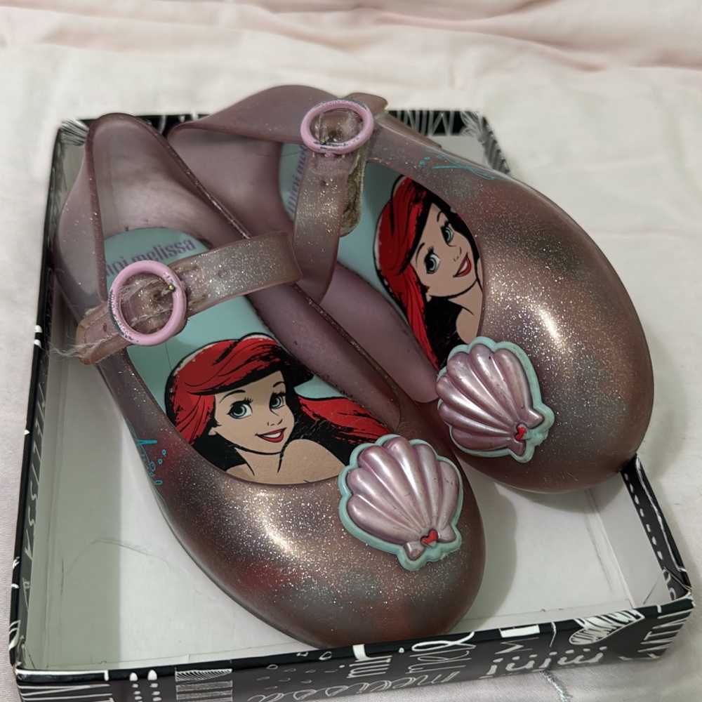 Mini Melissa Ariel Glitter Shoes - Pink and Purple